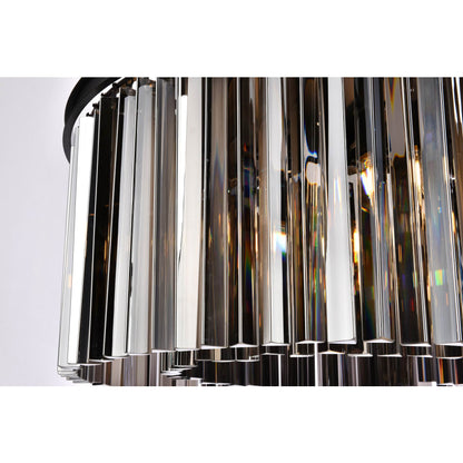 Elegant Lighting Sydney 8 Light 32" Wide Crystal Drum Chandelier with Silver Shade Royal Cut Crystals