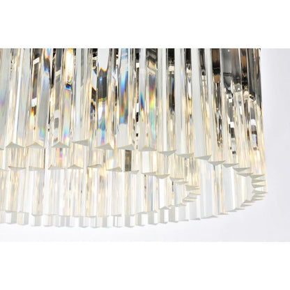 Elegant Lighting Sydney 8 Light 32" Wide Flush Mount Drum Ceiling Fixture with Clear Royal Cut Crystals