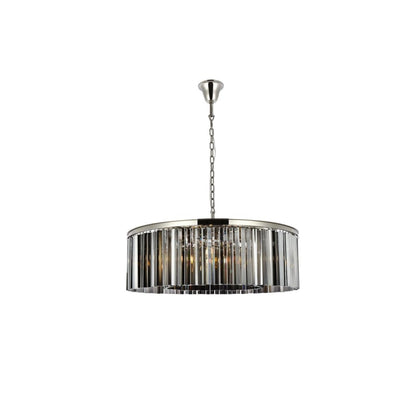 Elegant Lighting Sydney 10 Light 44" Wide Crystal Drum Chandelier with Silver Shade Royal Cut Crystals