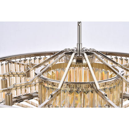Elegant Lighting Chelsea 10 Light 44" Wide Crystal Drum Chandelier with Golden Teak Royal Cut Crystals