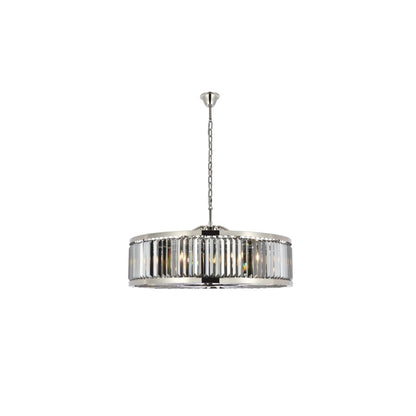 Elegant Lighting Chelsea 10 Light 44" Wide Crystal Drum Chandelier with Silver Shade Royal Cut Crystals