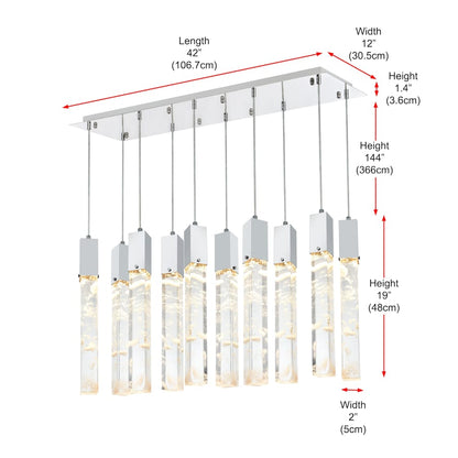 Elegant Lighting Aurora 42" Wide Crystal Linear Pendant