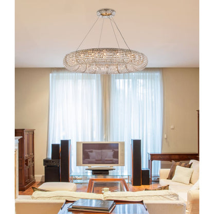 Elegant Lighting Paris 20 Light 52" Wide Crystal Ring Chandelier with Clear Royal Cut Crystals