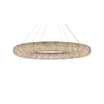 Elegant Lighting Paris 30 Light 71" Wide Crystal Ring Chandelier with Clear Royal Cut Crystals
