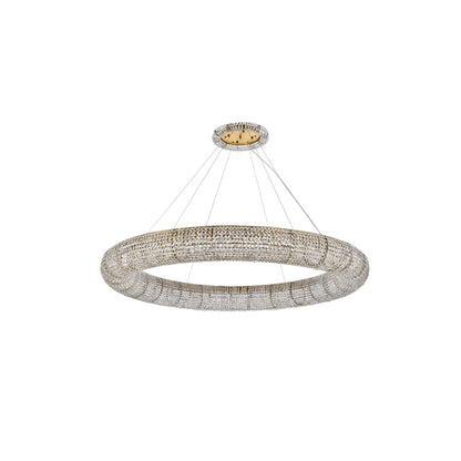 Elegant Lighting Paris 30 Light 71" Wide Crystal Ring Chandelier with Clear Royal Cut Crystals