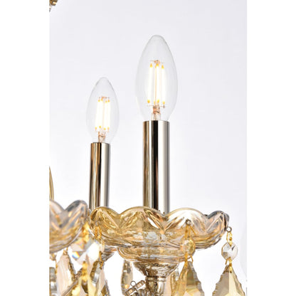 Elegant Lighting Maria Theresa 24 Light 36" Wide Crystal Chandelier with Golden Teak Royal Cut Crystals