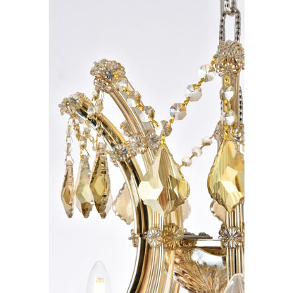 Elegant Lighting Maria Theresa 24 Light 36" Wide Crystal Chandelier with Golden Teak Royal Cut Crystals