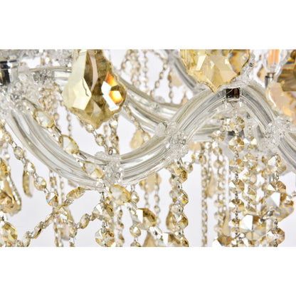 Elegant Lighting Maria Theresa 49 Light 46" Wide Crystal Chandelier with Golden Teak Royal Cut Crystals