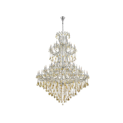 Elegant Lighting Maria Theresa 87 Light 72" Wide Crystal Chandelier with Golden Teak Royal Cut Crystals
