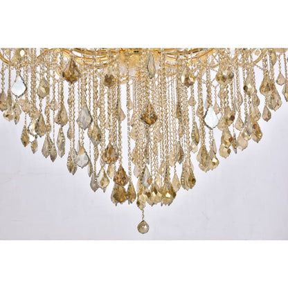 Elegant Lighting Maria Theresa 87 Light 72" Wide Crystal Chandelier with Golden Teak Royal Cut Crystals