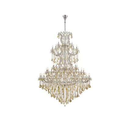 Elegant Lighting Maria Theresa 87 Light 72" Wide Crystal Chandelier with Golden Teak Royal Cut Crystals
