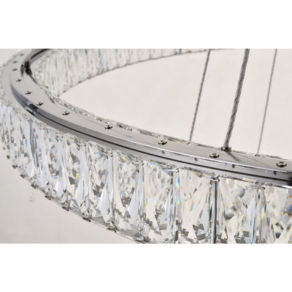 Elegant Lighting Monroe 2 Light 42" Wide LED Crystal Ring Chandelier with Clear Royal Cut Crystals