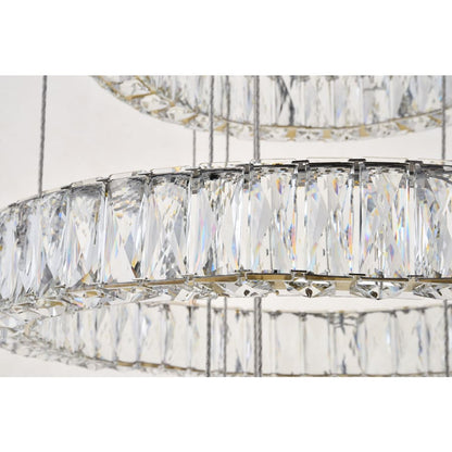Elegant Lighting Monroe 5 Light 26" Wide LED Crystal Ring Chandelier with Clear Royal Cut Crystals