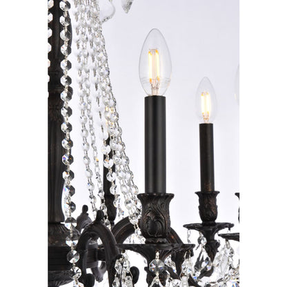 Elegant Lighting Rosalia 8 Light 24" Wide Crystal Chandelier with Golden Teak Royal Cut Crystals