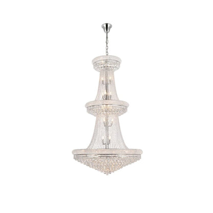 Elegant Lighting Primo 38 Light 42" Wide Crystal Empire Chandelier with Clear Royal Cut Crystals