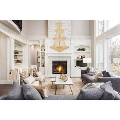 Elegant Lighting Primo 56 Light 62" Wide Crystal Empire Chandelier with Clear Royal Cut Crystals