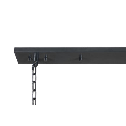 Elegant Lighting Monaco 18 Light 62" Linear Style Chandelier with Emerald Cut Glass Panels