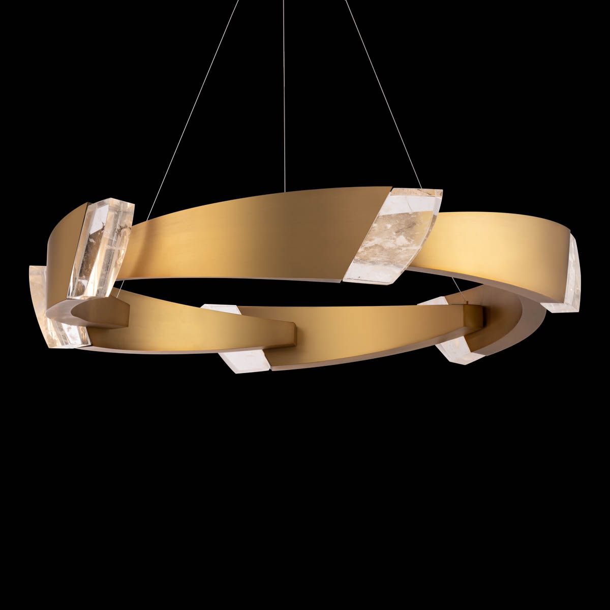 Embrace 6.6"H x 44.3"W 1-Light Crystal Pendant in Aged Brass