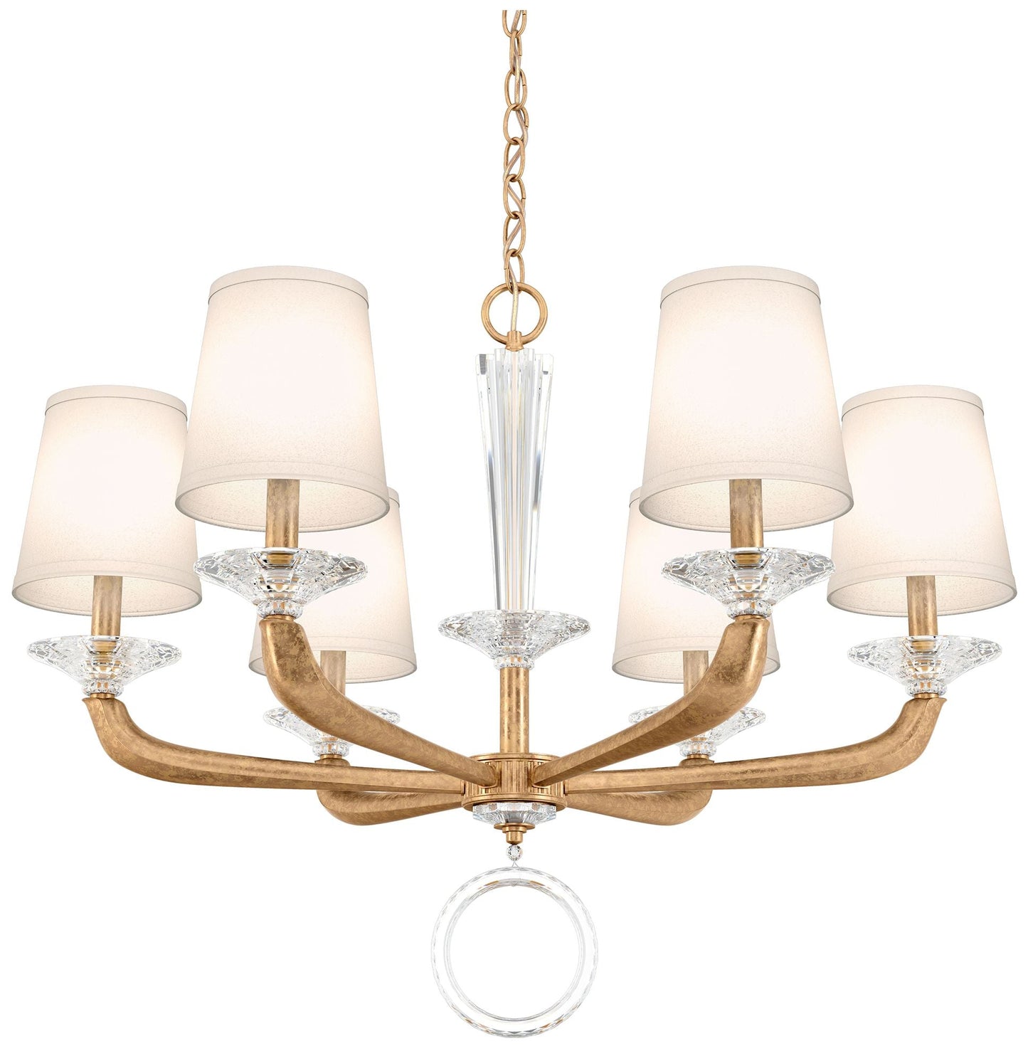 Emilea 22.5"H x 30.5"W 6-Light Crystal Chandelier in French Gold