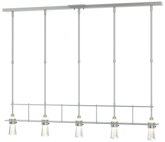Erlenmeyer 48"W 5 Light  Standard Pendant w/ Clear Glass Shade