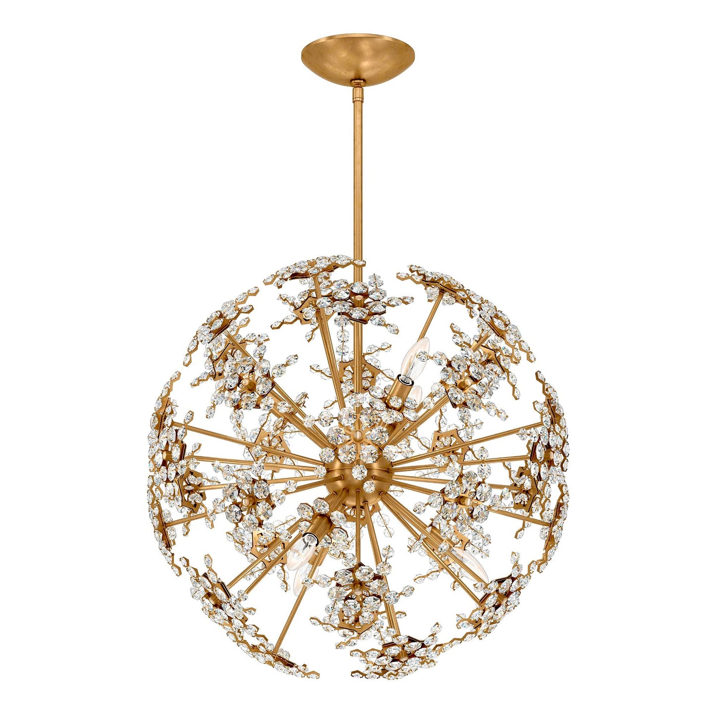 Esteracae 24"H x 24"W 6-Light Crystal Pendant in Heirloom Gold