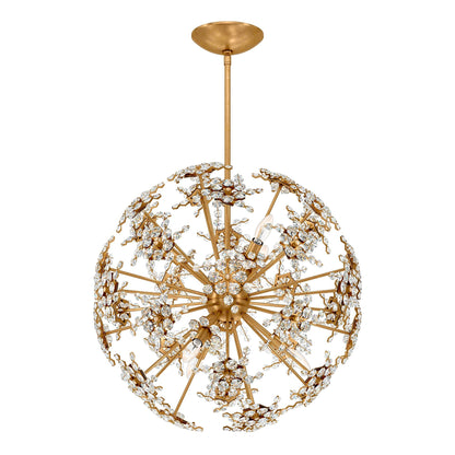 Esteracae 24"H x 24"W 6-Light Crystal Pendant in Heirloom Gold