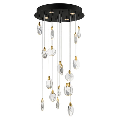 ET2 Pebble 22 Light 22" Wide LED Suspension Multi Light Pendant