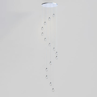 ET2 Dewdrop 34" Wide LED Multi Light Pendant with Clear Shades