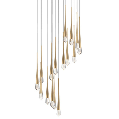 ET2 Pierce 25" Wide LED Crystal Multi Light Pendant