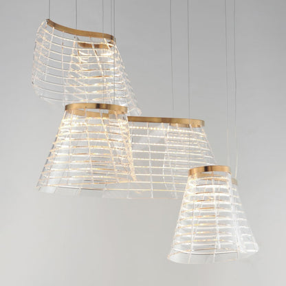 ET2 Tartan 3 Light 24" Wide LED Abstract Multi Light Pendant