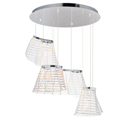 ET2 Tartan 3 Light 24" Wide LED Abstract Multi Light Pendant