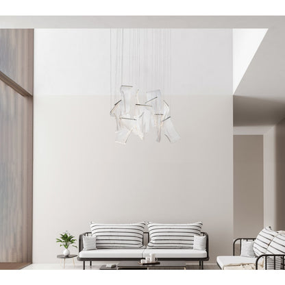 ET2 Rinkle 36" Wide LED Multi Light Linear Abstract Pendant