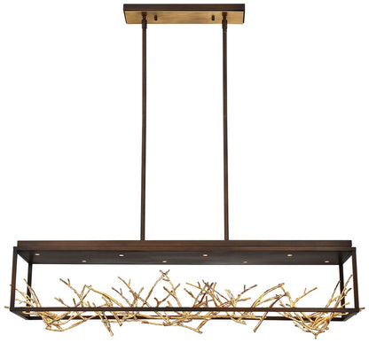 Eurofase Aerie 44" Bronze LED Kitchen Island Modern Linear Pendant