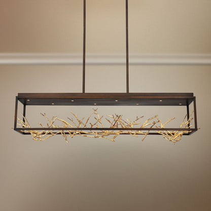 Eurofase Aerie 44" Bronze LED Kitchen Island Modern Linear Pendant
