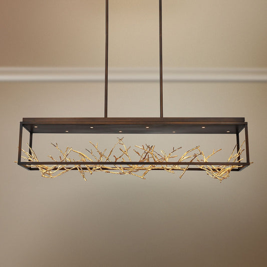 Eurofase Aerie 44" Bronze LED Kitchen Island Modern Linear Pendant