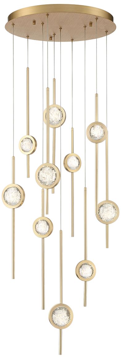 fase Barletta 24" Wide Brass Anodized Aluminum LED Chandelier