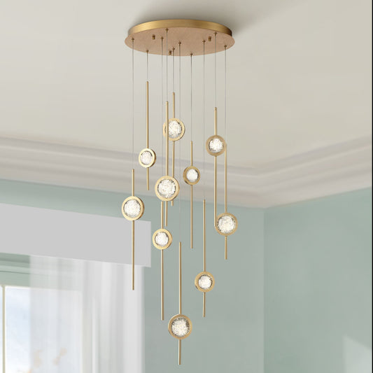 fase Barletta 24" Wide Brass Anodized Aluminum LED Chandelier