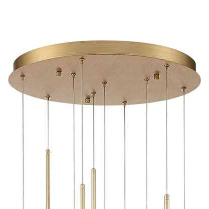 fase Barletta 24" Wide Brass Anodized Aluminum LED Chandelier