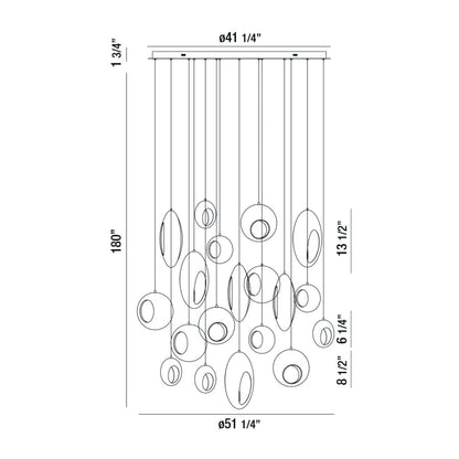 Eurofase Lighting Arlington 19 Light 51" Wide LED Multi Light Pendant