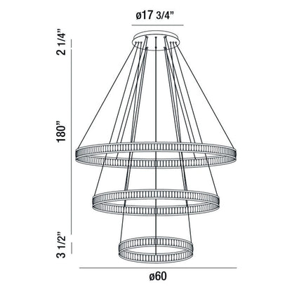Eurofase Lighting Forster 3 Light 60" Wide LED Ring Chandelier - 3 Tiers