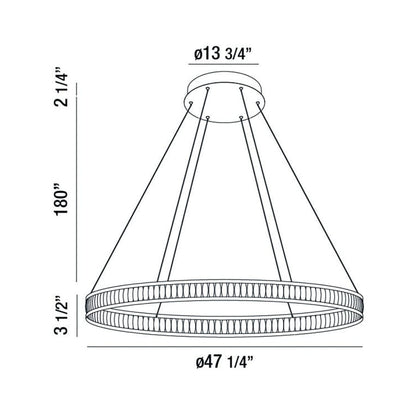 Eurofase Lighting Forster 47" Wide LED Ring Chandelier