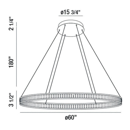 Eurofase Lighting Forster 60" Wide LED Ring Chandelier - 1 Tier