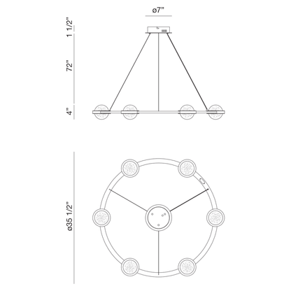 Eurofase Lighting Circolo 6 Light 36" Wide LED Ring Chandelier