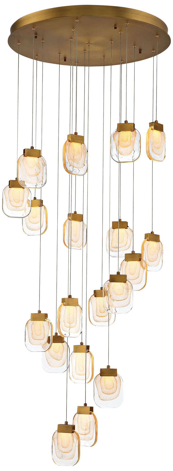 fase Paget 28 3/4" Wide Gold LED Multi-Light Pendant