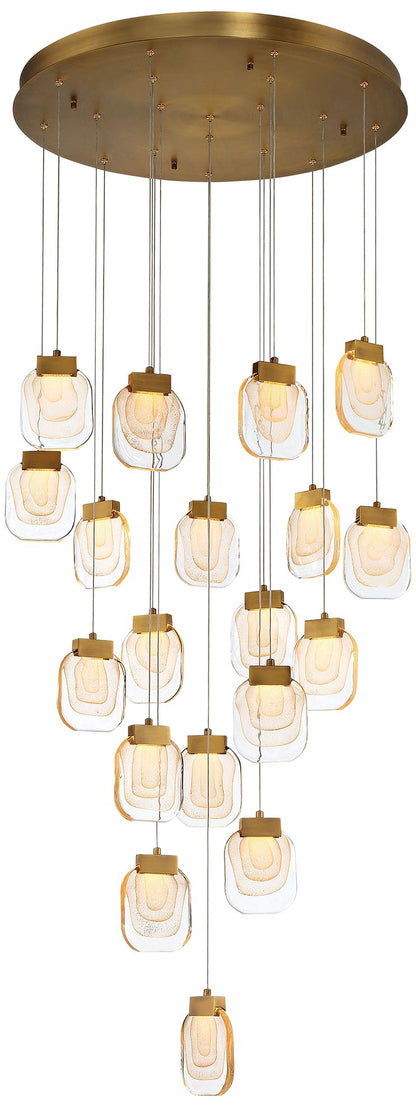 fase Paget 28 3/4" Wide Gold LED Multi-Light Pendant