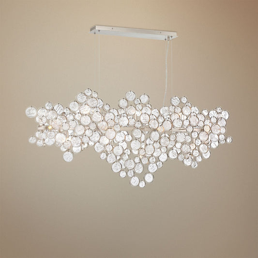 Eurofase Trento 55 3/4" Wide Champagne Silver 15-Light Oval Chandelier