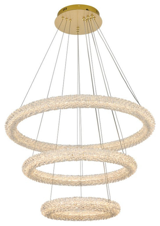 Bowen LED Chandelier, Satin GoldBy Elegant Furniture & Lighting