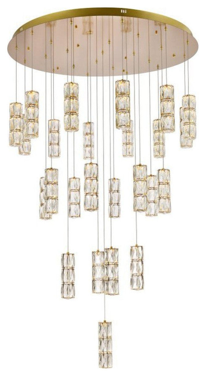 Polaris 25 Light Chandelier, GoldBy Elegant Furniture & Lighting