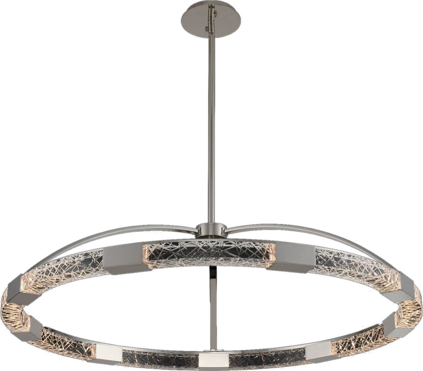 Athena Led Pendant, Matte Black With Polished Nickel, 32"By KALCO LIGHTING