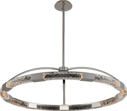 Athena Led Pendant, Matte Black With Polished Nickel, 32"By KALCO LIGHTING